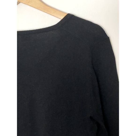 Real Clothes Silk Cashmere Blend Classic Black Vneck Sweater Size Small G7 - Picture 12 of 13